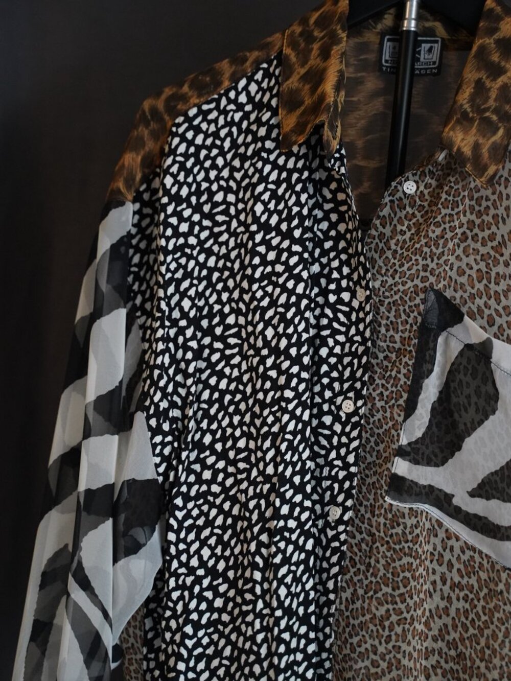 Vintage Tina Hagen Animal Print Patchwork Blouse Size 2 - Picture 7 of 10